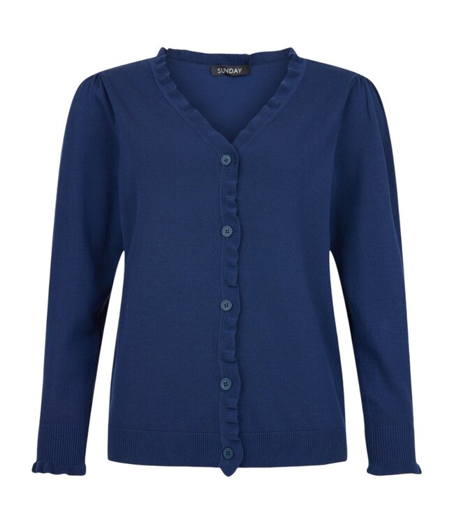 chique dames vest roesel- accenten "Frill" marine Sunday