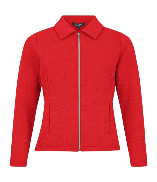 chique dames vest jasje met ritssluiting rood Sunday