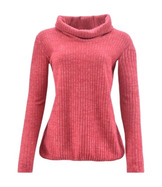 Sensia zachte dames blouson pullover effen roze Sensia