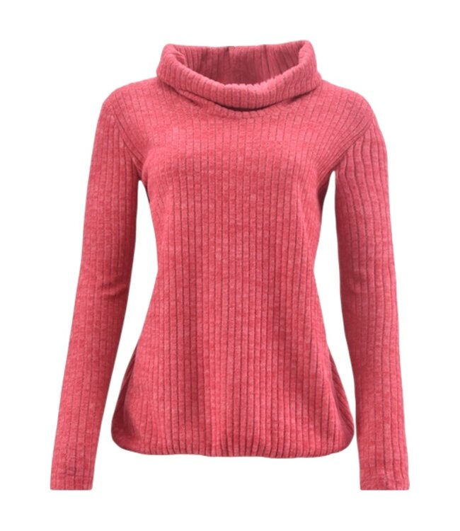 zachte dames blouson pullover effen roze Sensia