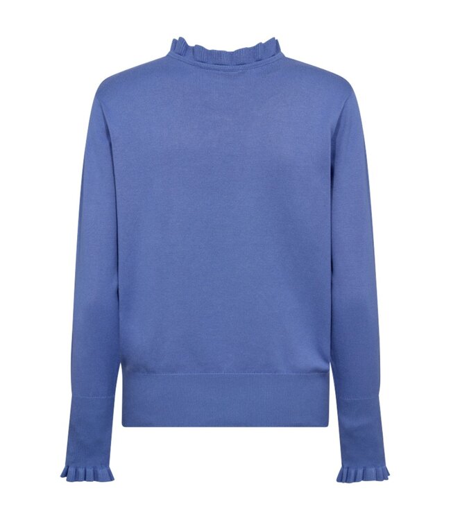 dames pullover "Katie" roesel- boordje blauw FreeQuent