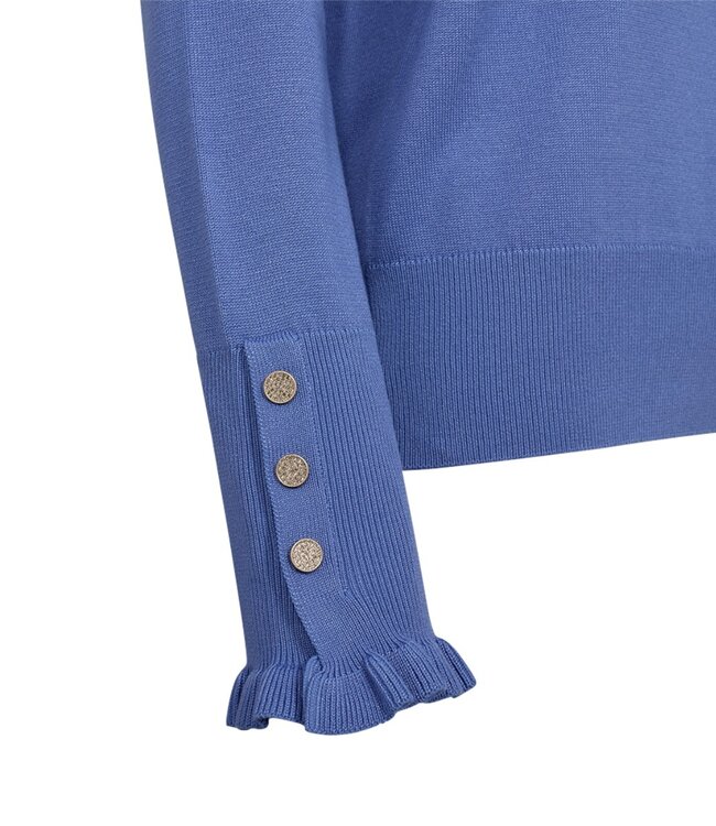 dames pullover "Katie" roesel- boordje blauw FreeQuent