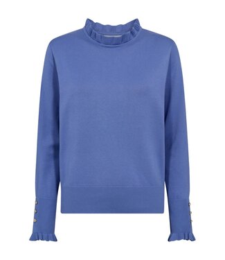 FreeQuent dames pullover "Katie" roesel- boordje blauw FreeQuent