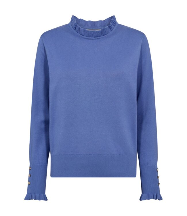 dames pullover "Katie" roesel- boordje blauw FreeQuent