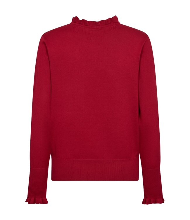 dames pullover "Katie" roesel- boordje rood FreeQuent