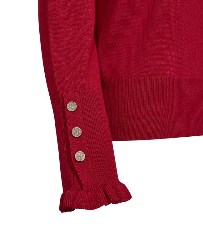 dames pullover "Katie" roesel- boordje rood FreeQuent