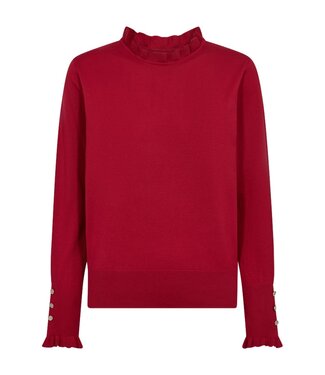 FreeQuent dames pullover "Katie" roesel- boordje rood FreeQuent