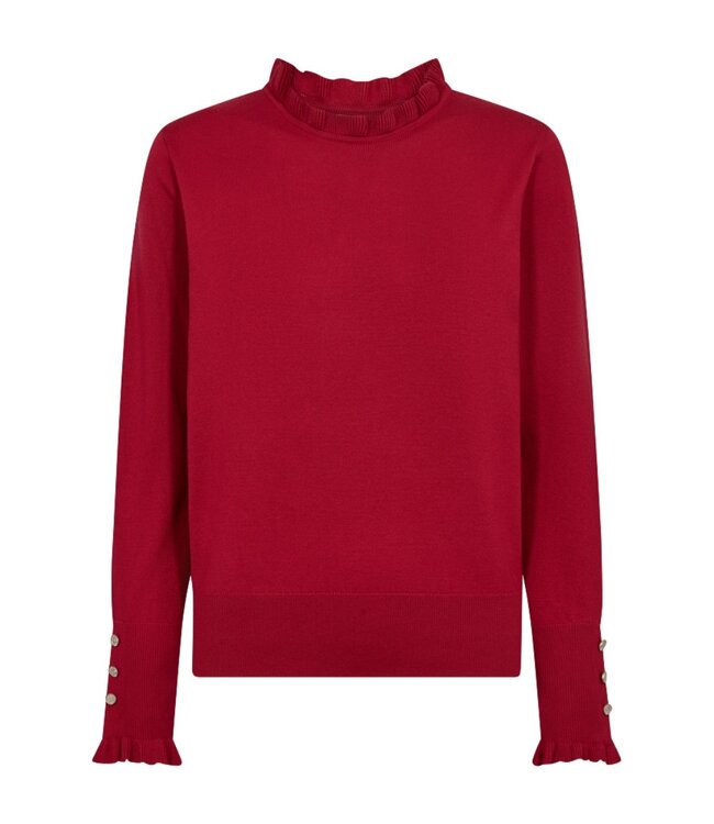 dames pullover "Katie" roesel- boordje rood FreeQuent