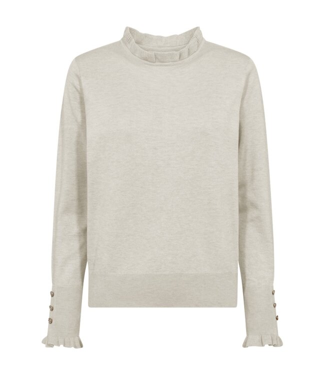 dames pullover "Katie" roesel- boordje beige  FreeQuent