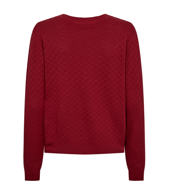 dames pullover "Dodo" met patroon Square bordeaux- rood FreeQuent