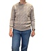 effen warme dames trui met kabel structuur taupe Marinello