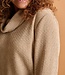 blouson pullover "Nico" met hangcol en lurex dames sand Fos- Amsterdam