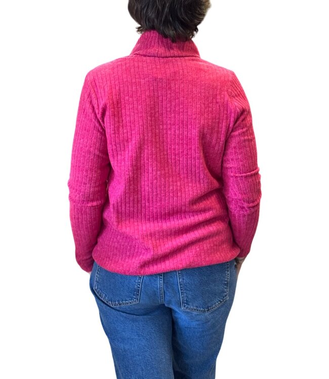 zachte dames blouson pullover effen roze Sensia