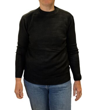 BLAUW warme dames trui turtleneck golfpatroon zwart