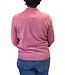 warme dames trui turtleneck golfpatroon roze