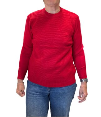 BLAUW warme dames trui turtleneck wyber- patroon rood