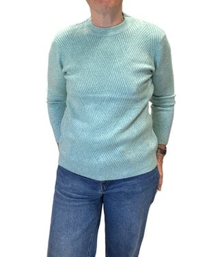BLAUW warme dames trui turtleneck wyber- patroon mintgroen