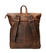leren rolltop rugzak met ritsen hunter Leather Design
