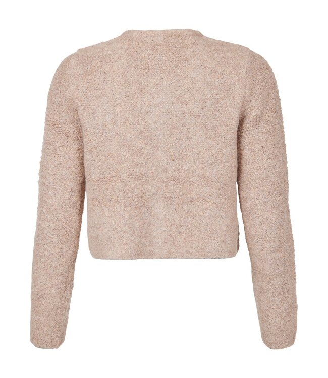 chique- harig dames vest met gouden knopen beige Brandtex