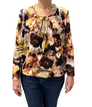 BLAUW blouson pullover geruwd fantasy print orange