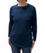 warme dames trui turtleneck knopen petrol- blauw