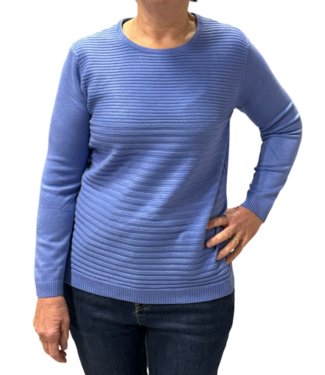 BLAUW warme dames trui turtleneck strepen blauw