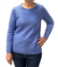 warme dames trui turtleneck strepen blauw