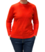 Warme dames trui turtleneck diamant patroon oranje
