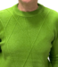 Warme dames trui turtleneck diamant patroon kiwi- groen