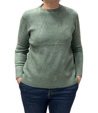 BLAUW warme dames trui turtleneck wyber- patroon linden- groen