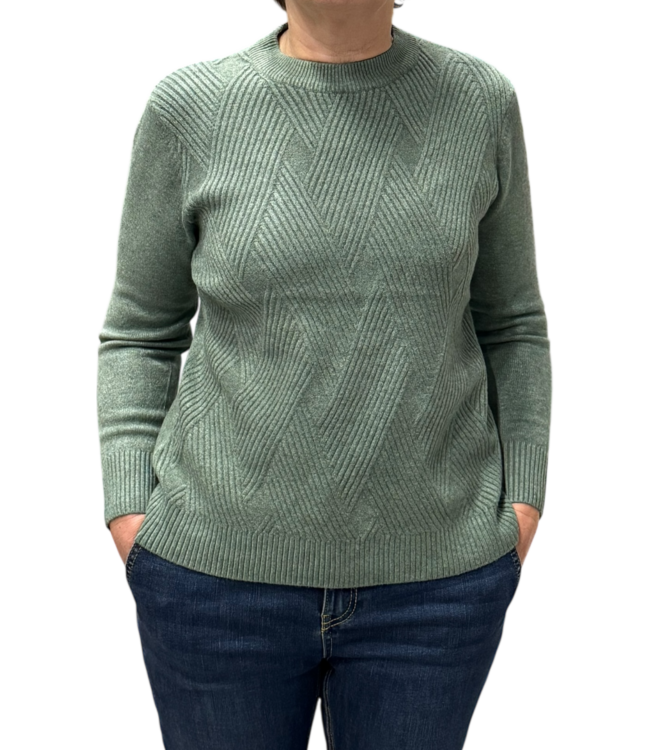 warme dames trui turtleneck wyber- patroon linden- groen