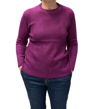 BLAUW warme dames trui turtleneck wyber- patroon paars