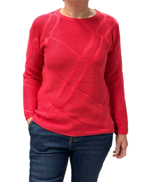 BLAUW chique dames trui katoen- structuur fuchsia