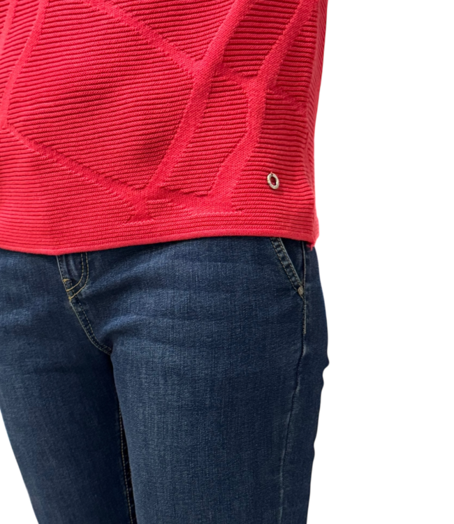 chique dames trui katoen- structuur fuchsia