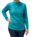 warme dames trui turtleneck golfpatroon aqua