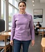 warme dames trui turtleneck glitter zakje magenta