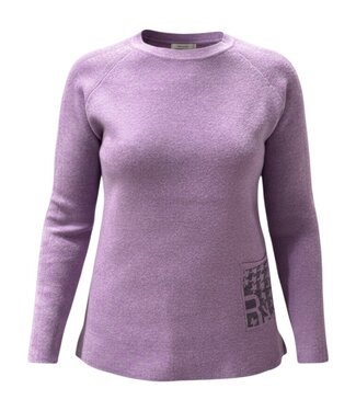 BLAUW warme dames trui turtleneck glitter zakje magenta