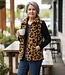 teddy dames gilet panther caramel- zwart