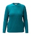 Warme dames trui turtleneck diamant patroon aqua- blauw
