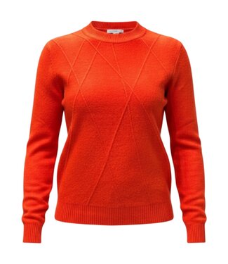 BLAUW Warme dames trui turtleneck diamant patroon oranje