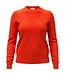 Warme dames trui turtleneck diamant patroon oranje