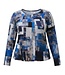 blouson pullover geruwd blokprint blauw