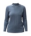 warme dames trui turtleneck kabelstructuur jeansblauw