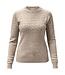 effen dames trui met pareltjes beige Marinello