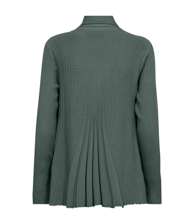 open dames vest plissé "Claudisse" donkergroen FreeQuent