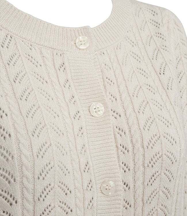 dames vest ajour gebreid "Larry" beige FreeQuent