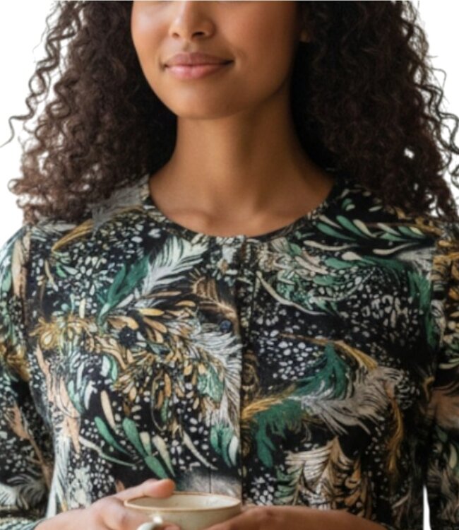 blouson pullover geruwd paisley groen