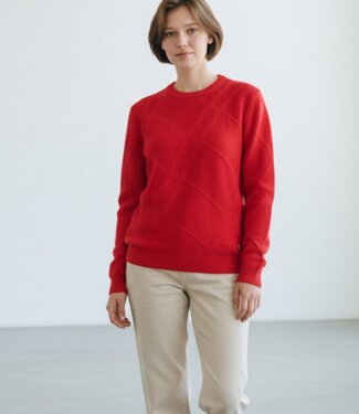 BLAUW chique dames trui katoen- structuur fuchsia