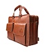 stoere leren werktas / laptoptas 17inch Orange Fire