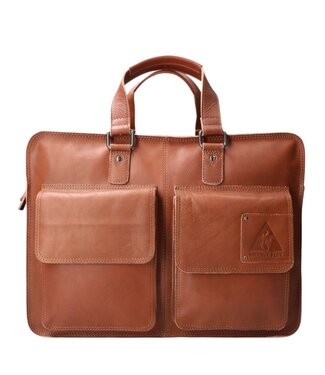 Orange Fire stoere leren werktas / laptoptas 17inch